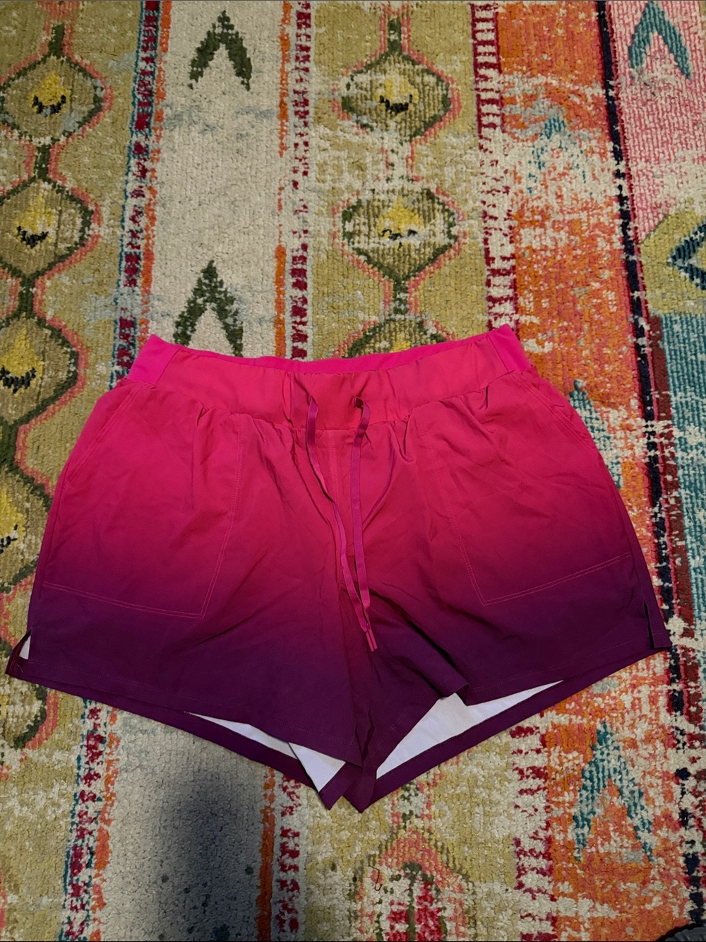 Gradient Pink-to-Purple Women’s Athletic Shorts